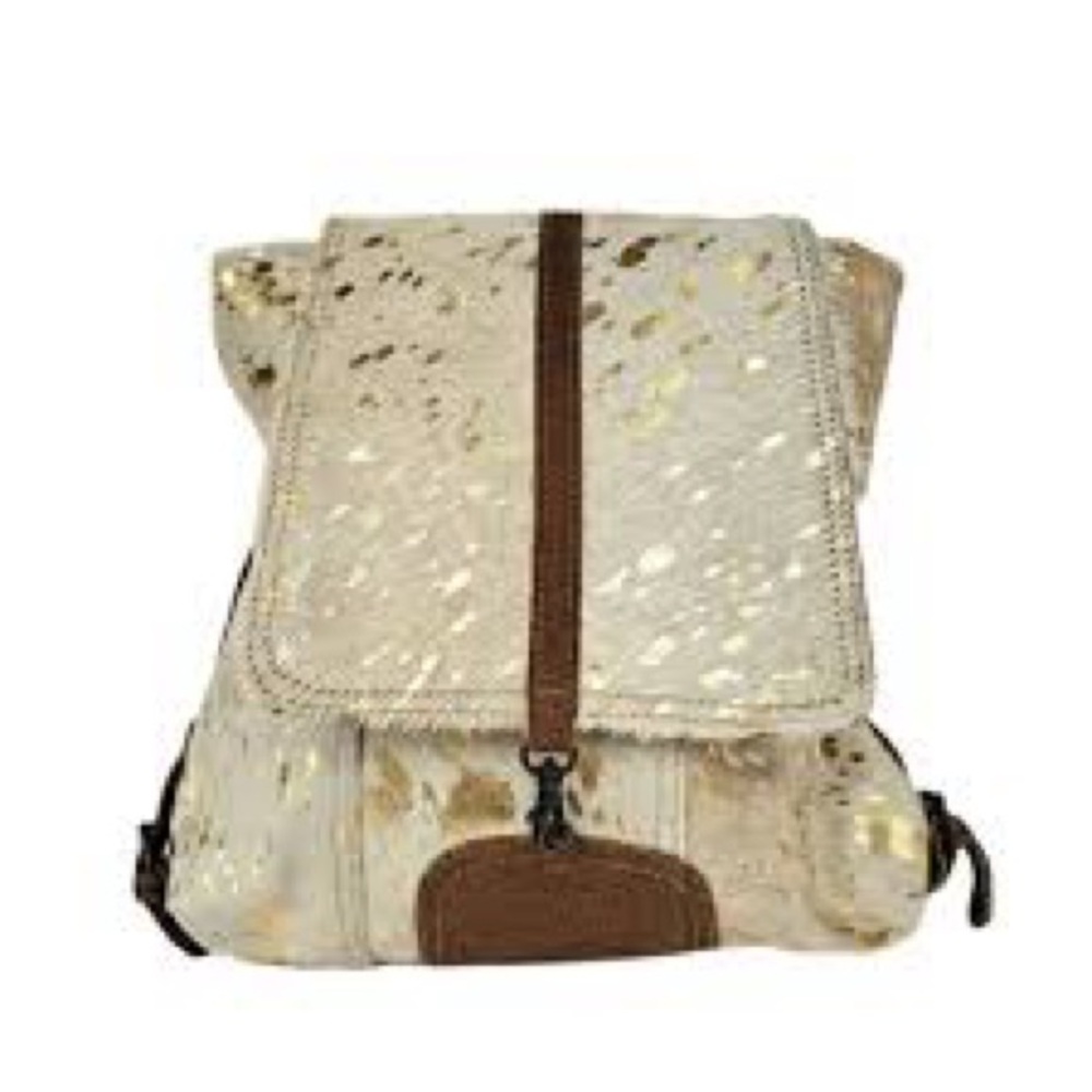 Myra Bag Cream and Brown Backpack
